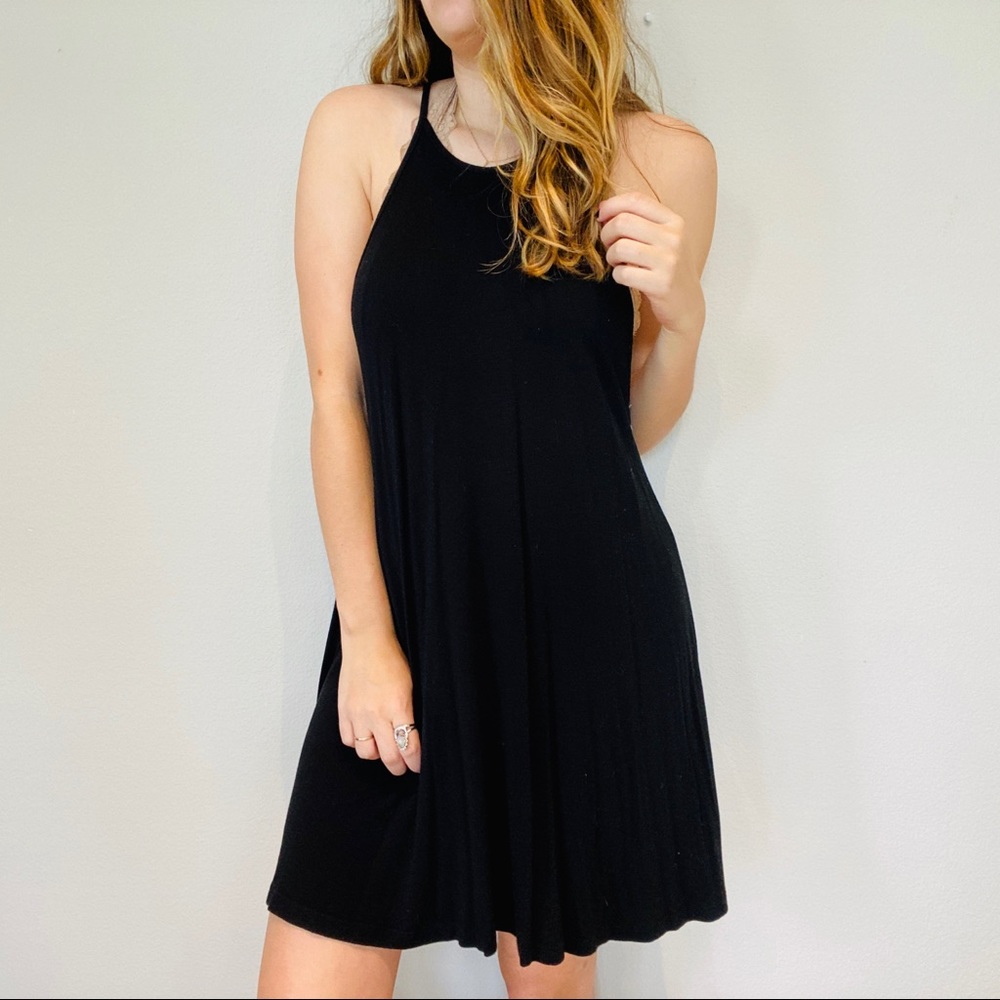 CLEARANCE black flowy tank dress - Picture 3 of 7